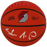 Shawn Kemp Signed Portland Trailblazers Logo Wilson NBA Basketball
