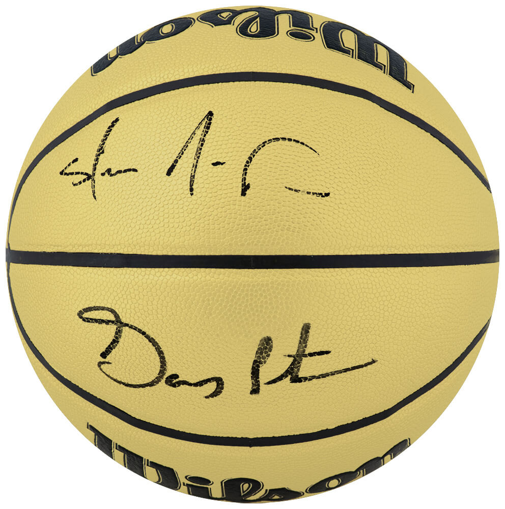 Gary Payton & Shawn Kemp Signed Wilson GOLD NBA Basketball