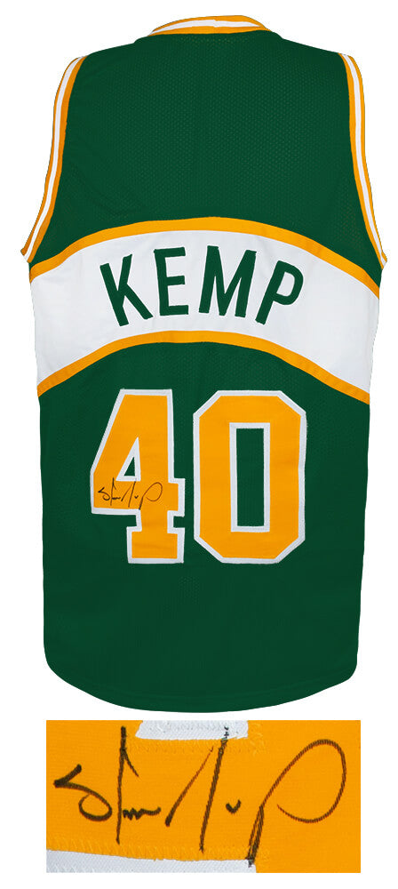 Shawn Kemp Signed Green Custom Basketball Jersey