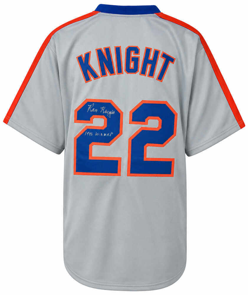 Ray Knight Signed Grey Custom Baseball Jersey w/1986 WS MVP