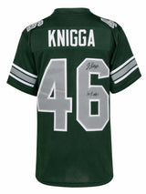 Noah Knigga Signed Green Custom College Football Jersey w/Go Eagles