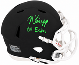 Noah Knigga Signed Black Riddell Black Speed Mini Helmet w/Go Eagles