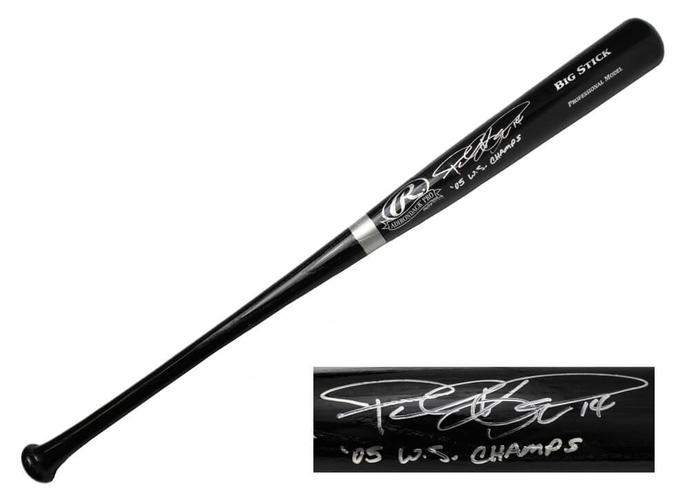 Paul Konerko Signed Rawlings Black Big Stick Bat w/05 WS Champs
