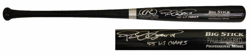 Paul Konerko Signed Rawlings Black Big Stick Name Engraved Baseball Bat w/05 WS Champs