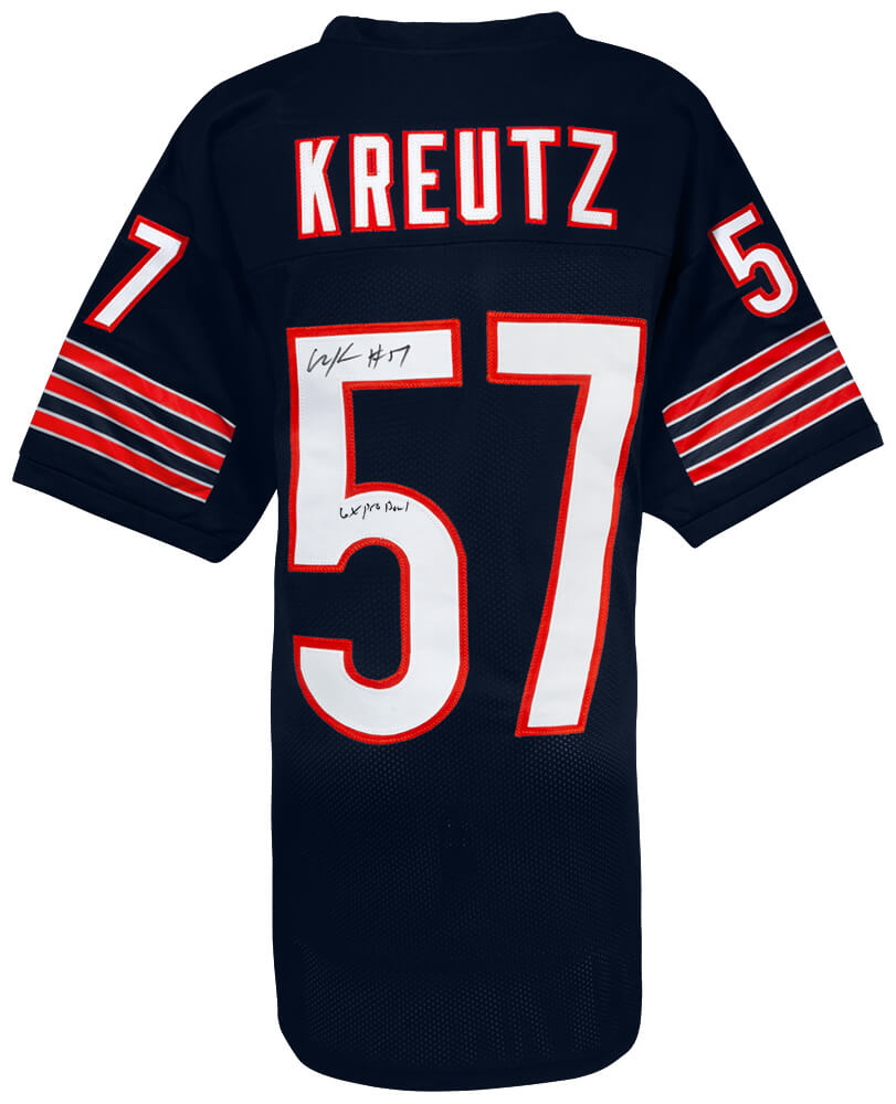 Olin Kreutz Signed Navy Custom Football Jersey w/6x Pro Bowl