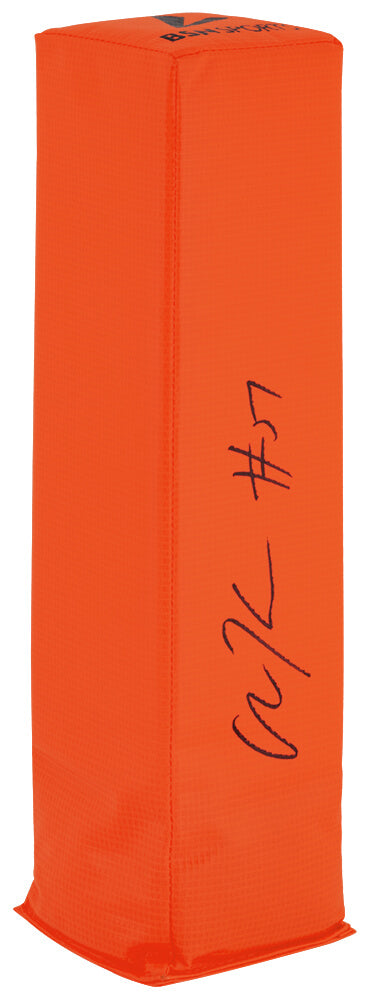 Olin Kreutz Signed BSN Orange Football Endzone Pylon