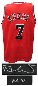 Toni Kukoc Signed Red Custom Basketball Jersey w/HOF'21