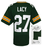 Eddie Lacy Signed Green Custom Football Jersey w/ROY'13