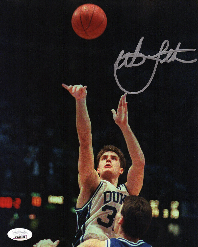 Christian Laettner Signed Duke The Shot Close Up 8x10 Photo - (JSA)