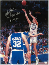Christian Laettner Signed Duke Shot Vertical Close Up 16x20 w/The Shot 3-28-92 - (JSA)