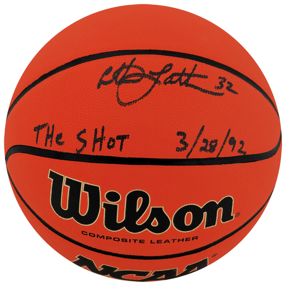 Christian Laettner Signed Wilson NCAA Legends Full Size Basketball w/The Shot 3-28-92