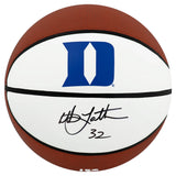 Christian Laettner Signed Duke Blue Devils Logo Brands White Logo Basketball