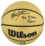 Christian Laettner Signed Wilson Gold Full Size NBA Basketball w/1992 Dream Team