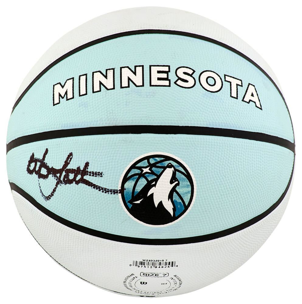 Christian Laettner Signed Wilson Minnesota Timberwolves The City NBA Logo Basketball
