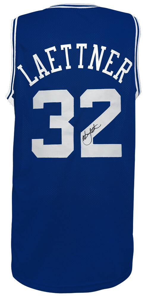 Christian Laettner Signed Blue Custom College Basketball Jersey