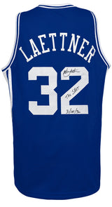 Christian Laettner Signed Blue Custom College Basketball Jersey w/The Shot 3-28-92