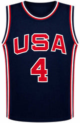 Christian Laettner Signed USA Navy Custom Basketball Jersey w/1992 Dream Team