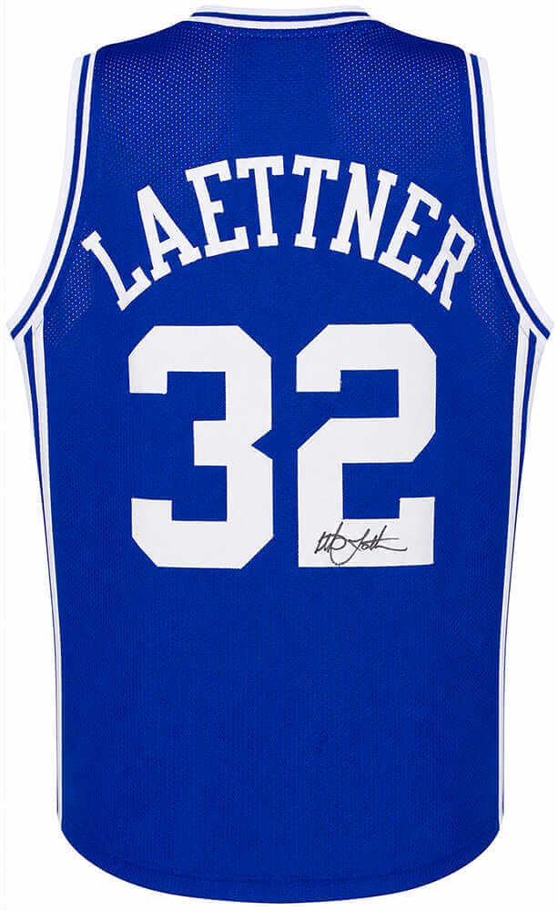 Christian Laettner Signed Royal Blue Custom College Basketball Jersey