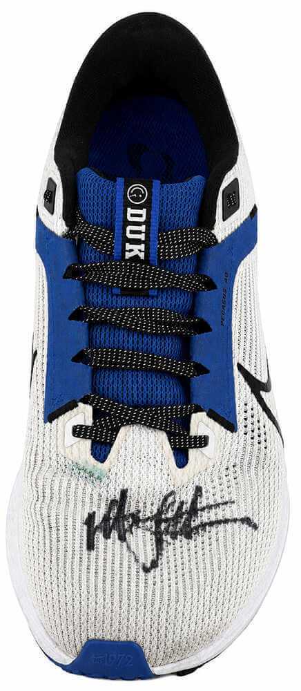 Christian Laettner Signed Duke Nike White & Blue Shoe - (Left Foot)