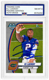 DJ Lagway Signed 2024 Bowman Chrome (1st Bowman) Football Trading Card #63 - (PSA - Auto Grade 8)