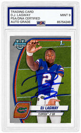 DJ Lagway Signed 2024 Bowman Chrome (1st Bowman) Football Trading Card #63 - (PSA - Auto Grade 9)