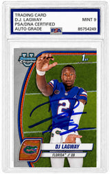 DJ Lagway Signed 2024 Bowman Chrome (1st Bowman) Football Trading Card #63 - (PSA Encapsulated - Auto Grade 10)