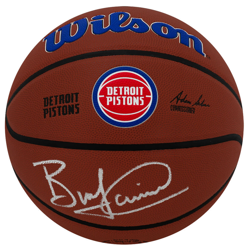 Bill Laimbeer Signed Detroit Pistons Logo Wilson Alliance NBA Basketball