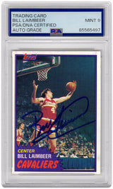 Bill Laimbeer Signed Cavaliers 1981 Topps Rookie Basketball Trading Card #74W - (PSA / Auto Grade 9)