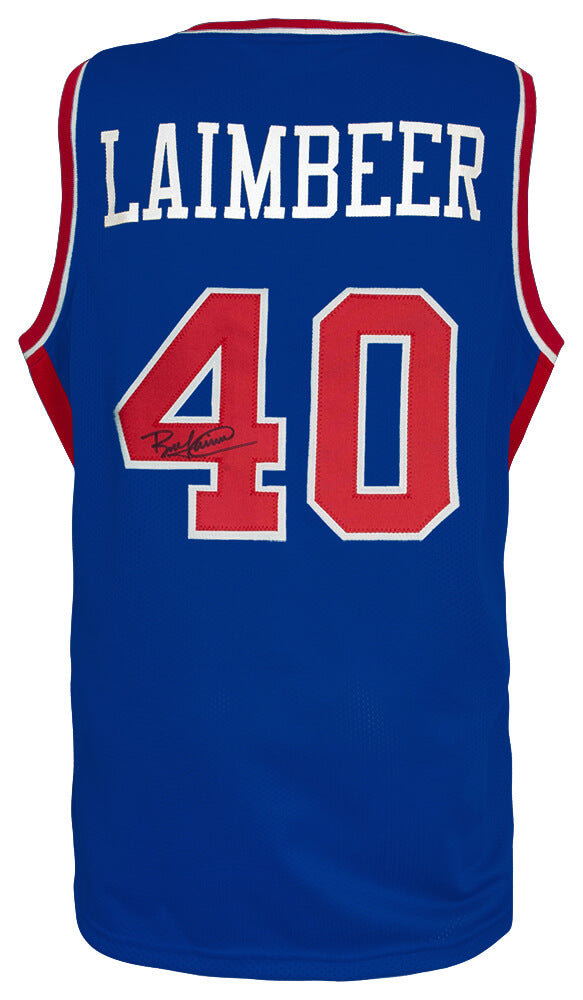 Bill Laimbeer Signed Blue Custom Basketball Jersey