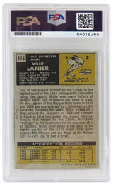 Willie Lanier Signed Kansas City Chiefs 1971 Topps Football Rookie Card #114 w/HOF'86 (PSA Encapsulated - Auto Grade 10)