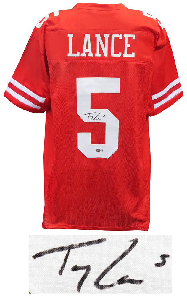 Trey Lance Signed Red Custom Football Jersey (Beckett)
