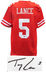 Trey Lance Signed Red Custom Football Jersey (Beckett)