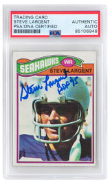 Steve Largent Signed Seattle Seahawks 1977 Topps Rookie Football Card #177 w/HOF'95 - (PSA Encapsulated)