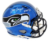 Steve Largent Signed Seattle Seahawks Chrome Riddell Mini Helmet w/HOF'95