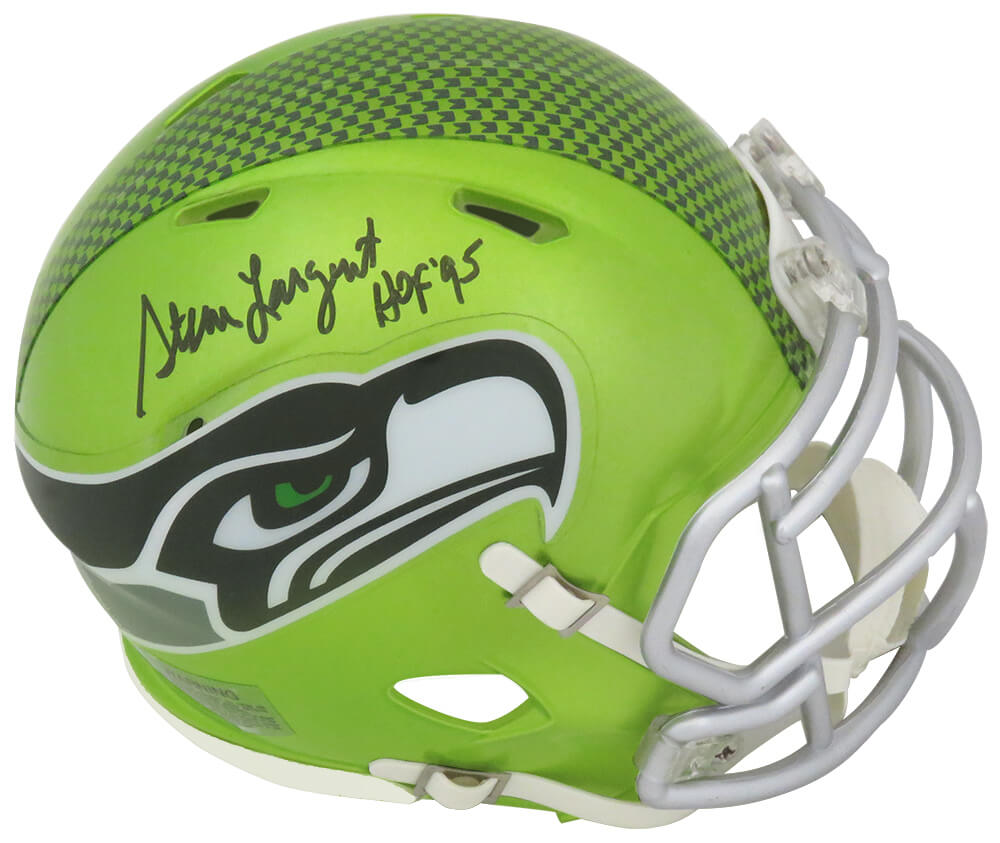 Steve Largent Signed Seattle Seahawks FLASH Riddell Speed Mini Helmet w/HOF'95