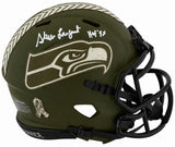 Steve Largent Signed Seattle Seahawks SALUTE Riddell Speed Mini Helmet w/HOF'95
