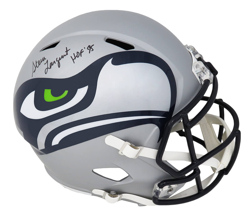 Steve Largent Signed Seattle Seahawks AMP Riddell Full Size Speed Replica Helmet w/HOF'95
