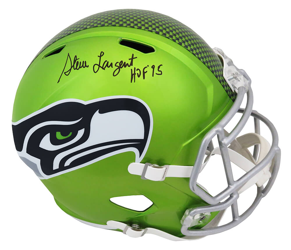 Steve Largent Signed Seattle Seahawks FLASH Riddell Full Size Speed Replica Helmet w/HOF'95