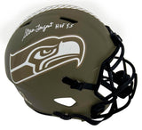 Steve Largent Signed Seattle Seahawks Salute to Service Riddell Full Size Speed Replica Helmet w/HOF'95