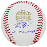 Tommy La Stella Signed Rawlings Official 2016 World Series MLB Baseball w/16 WS Champs