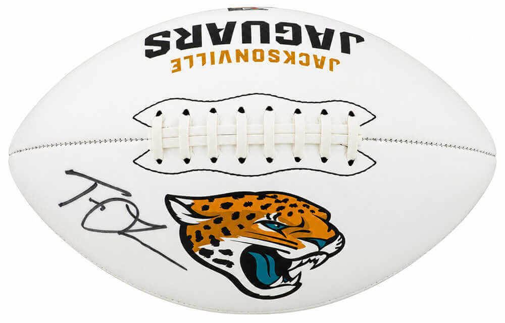 Trevor Lawrence Signed Jacksonville Jaguars Logo Wilson White Panel Football - (Fanatics)