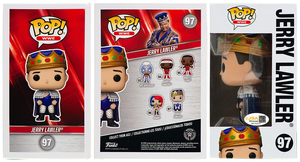 Jerry Lawler Signed 'Jerry Lawler' WWE Funko Pop Doll #97 w/King