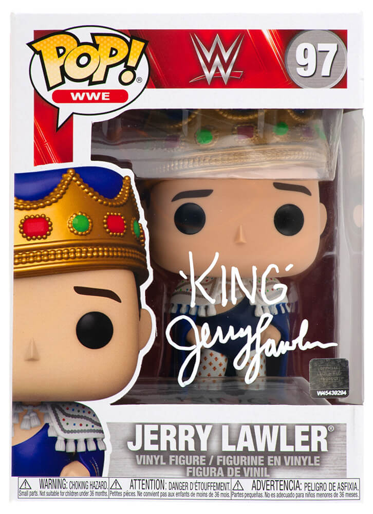 Jerry Lawler Signed 'Jerry Lawler' WWE Funko Pop Doll #97 w/King