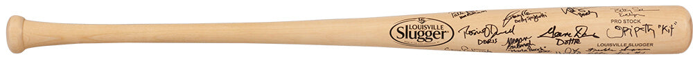 A League Of Their Own (Rockford Peaches) Cast Signed Louisville Slugger Blonde Baseball Bat (11 Signatures - w/Character Names)
