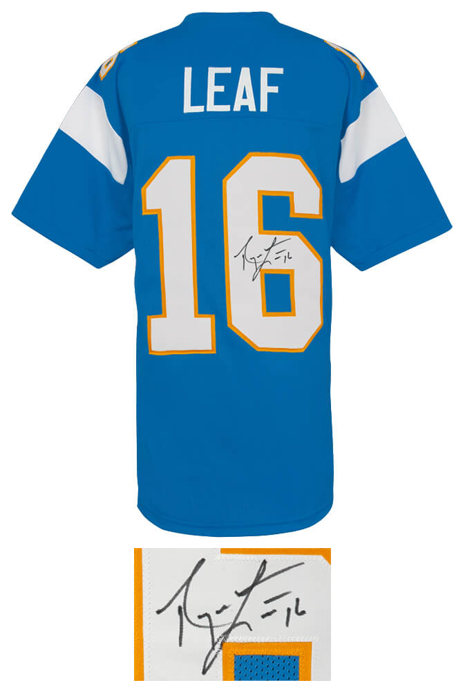 Ryan Leaf Signed Powder Blue Custom Football Jersey