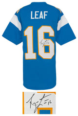 Ryan Leaf Signed Powder Blue Custom Football Jersey