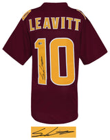 Sam Leavitt Signed Red Custom College Football Jersey - (Beckett)
