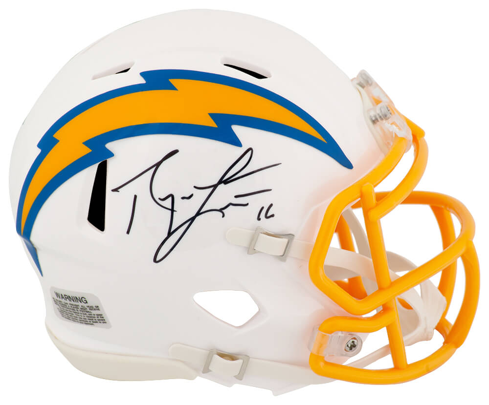Ryan Leaf Signed Chargers White Riddell Speed Mini Helmet