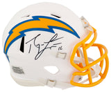 Ryan Leaf Signed Chargers White Riddell Speed Mini Helmet