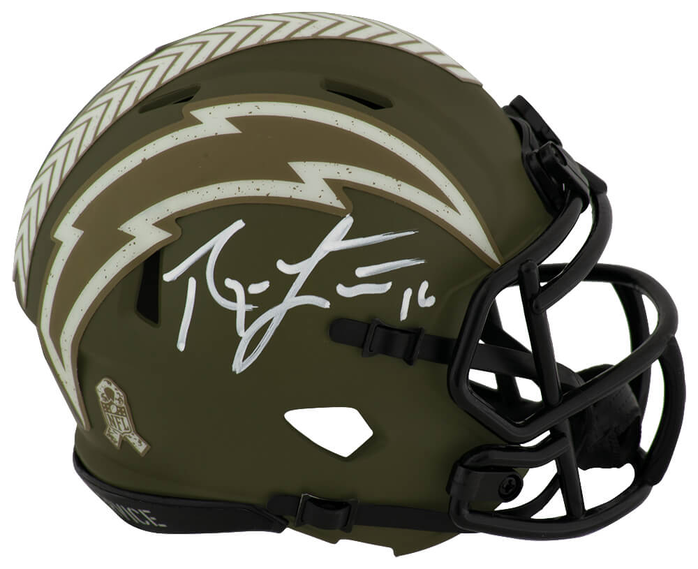 Ryan Leaf Signed Chargers SALUTE Riddell Speed Mini Helmet
